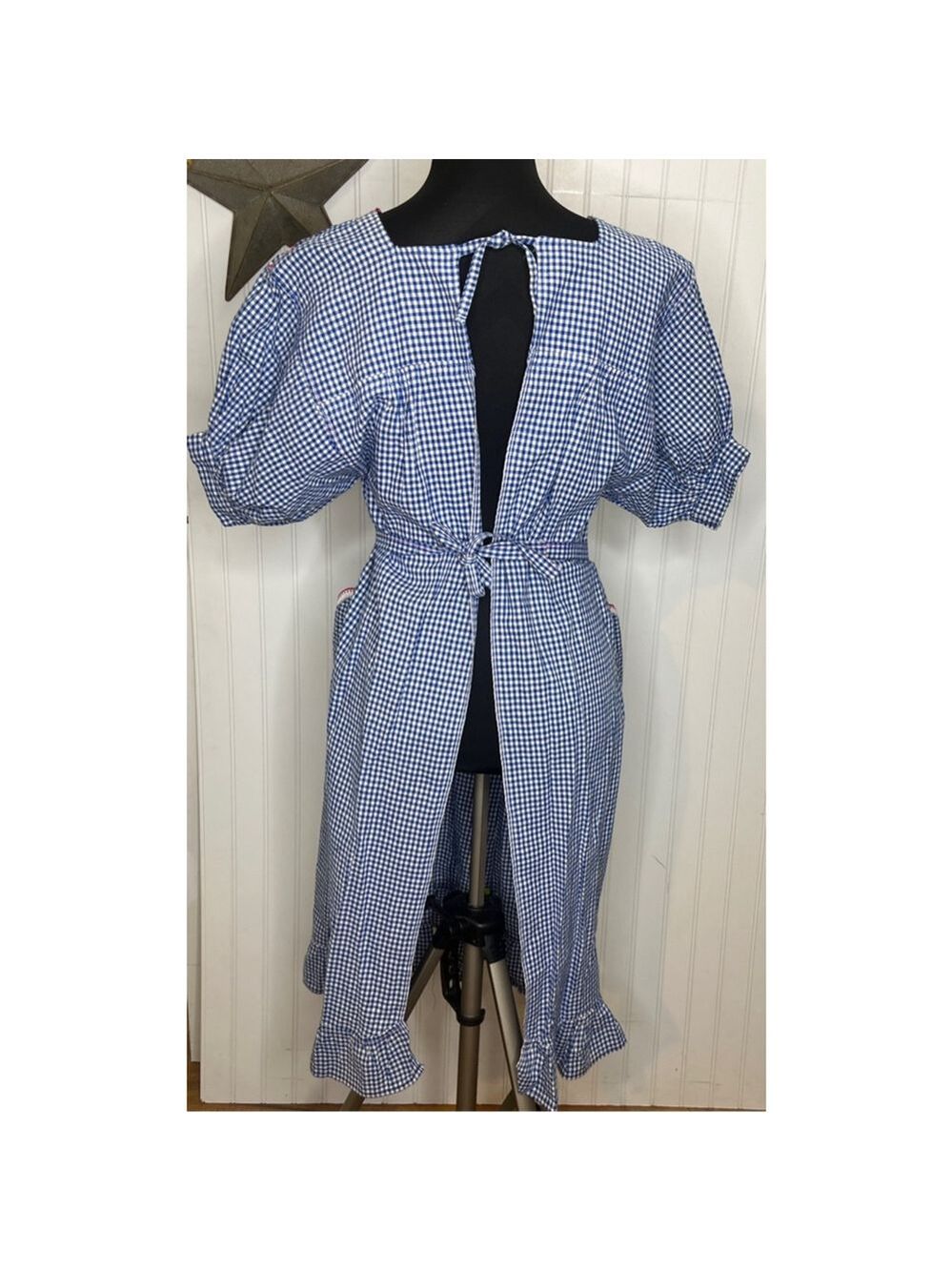 Vintage 70’s Gingham Apron Dress - Picture 5 of 8